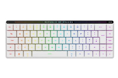 Tipkovnica ASUS ROG Falchion RX Low Profile, RGB, mehanička, brezžična, US Layout, bela, USB