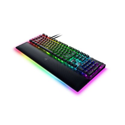 Tipkovnica RAZER BlackWidow V4 Pro, mehanska, Yellow switch, RGB, HR/UK postavitev, črna, USB
