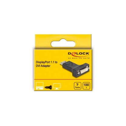 Adapter DELOCK, DisplayPort (M) na DVI-I 24+5 (Ž), črni