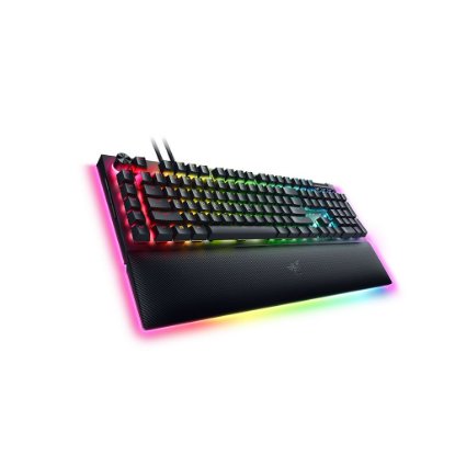 Tipkovnica RAZER BlackWidow V4 Pro, mehanska, Yellow switch, RGB, HR/UK postavitev, črna, USB