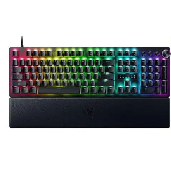 Tipkovnica RAZER Huntsman V3 Pro 8KHz, Analog Optical Switch Gen 2, RGB, UK Layout, USB, crna