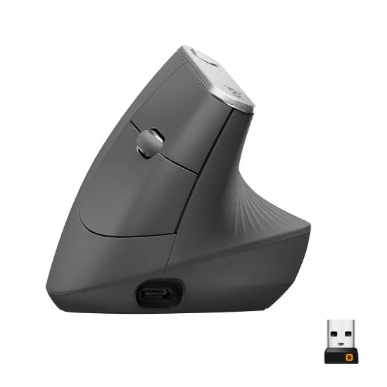Miška LOGITECH MX Vertical Advanced Ergonomic, optična, brezžična, USB, črna