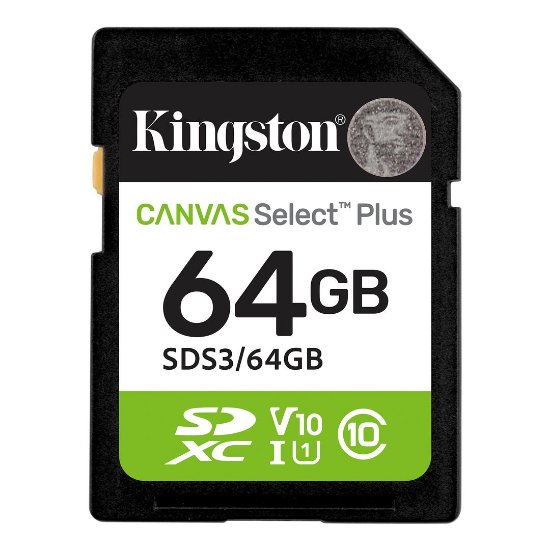 Memorijska kartica KINGSTON Canvas Select Plus SDS3/64GB, SDXC 64GB, Class 10, UHS-I