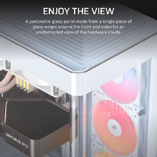 Kućište CORSAIR Frame 4500X, window, MIDI, E-ATX, bijelo, bez napajanja