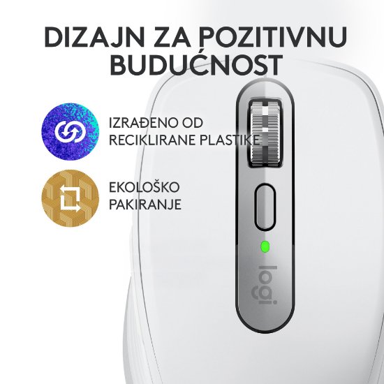 Miška LOGITECH MX Anywhere 3S, laserska, brezžična, BT, pale gray