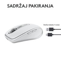 Miška LOGITECH MX Anywhere 3S, laserska, brezžična, BT, pale gray