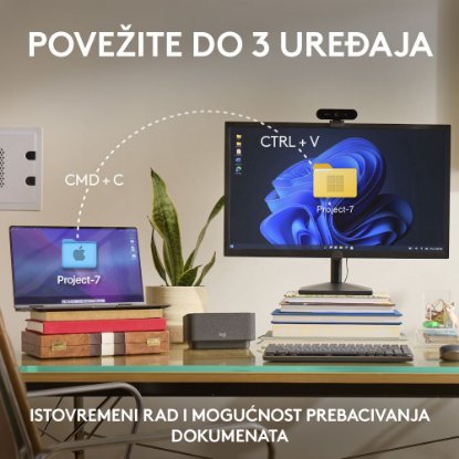 Miška LOGITECH MX Anywhere 3S, laserska, brezžična, BT, pale gray