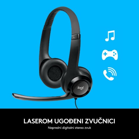 slušalke LOGITECH H390, črne, USB