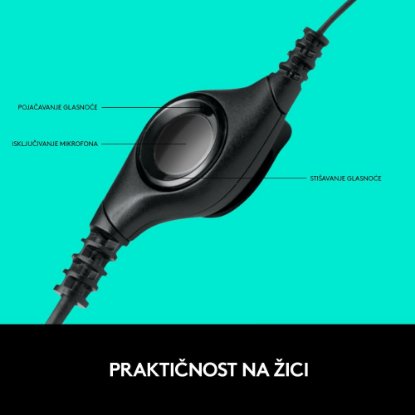 slušalke LOGITECH H390, črne, USB