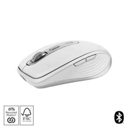 Miška LOGITECH MX Anywhere 3S, laserska, brezžična, BT, pale gray