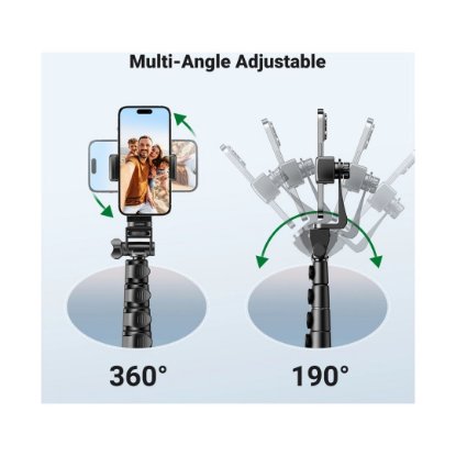 Selfie stick UGREEN LP661, do 7,2", tripod, daljinski, crni