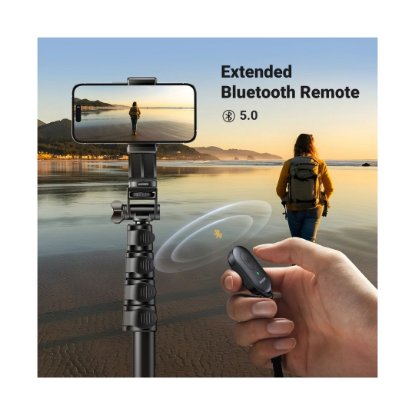 Selfie stick UGREEN LP661, do 7,2", tripod, daljinski, crni