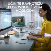 Tipkovnica + miška LOGITECH MK950 Signature Slim Combo, brezžična, bela, Bolt Receiver USB