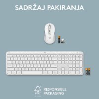 Tipkovnica + miška LOGITECH MK950 Signature Slim Combo, brezžična, bela, Bolt Receiver USB