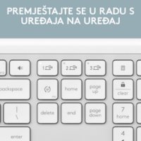 Tipkovnica + miška LOGITECH MK950 Signature Slim Combo, brezžična, bela, Bolt Receiver USB