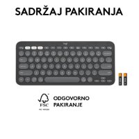 Tipkovnica LOGITECH Pebble Keys 2 K380S, BT, kompaktna, črna