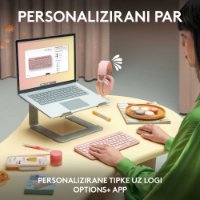 Tipkovnica + miška LOGITECH Pebble 2 Combo, brezžična, bela