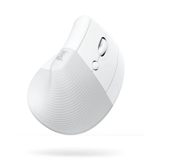 Miška LOGITECH Lift, optična, ergonomska, brezžična, USB, bela