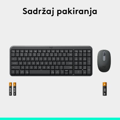 Tipkovnica + miška LOGITECH MK250 Compact Bluetooth komplet, brezžična, črna