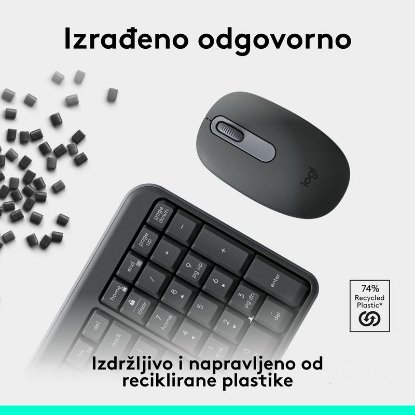 Tipkovnica + miška LOGITECH MK250 Compact Bluetooth komplet, brezžična, črna