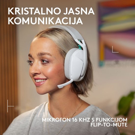 Slušalke LOGITECH Gaming G321, brezžične, BT, USB, bele