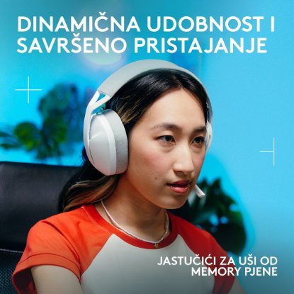 Slušalke LOGITECH Gaming G321, brezžične, BT, USB, bele