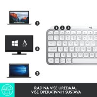 Tipkovnica LOGITECH MX Keys mini, brezžična, BT, srebrna