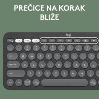 Tipkovnica LOGITECH Pebble Keys 2 K380S, BT, kompaktna, črna