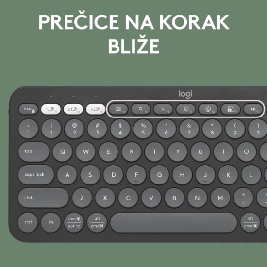 Tipkovnica LOGITECH Pebble Keys 2 K380S, BT, kompaktna, črna