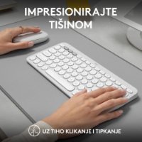 Tipkovnica + miška LOGITECH Pebble 2 Combo, brezžična, bela