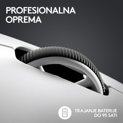 Miška LOGITECH Pro X Superlight 2,brezžična, optična, 32000dpi, bela, USB