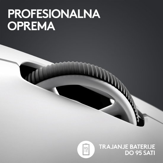 Miška LOGITECH Pro X Superlight 2,brezžična, optična, 32000dpi, bela, USB