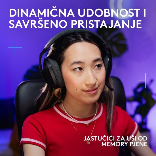 Slušalke LOGITECH Gaming G321, brezžične, BT, USB, črne