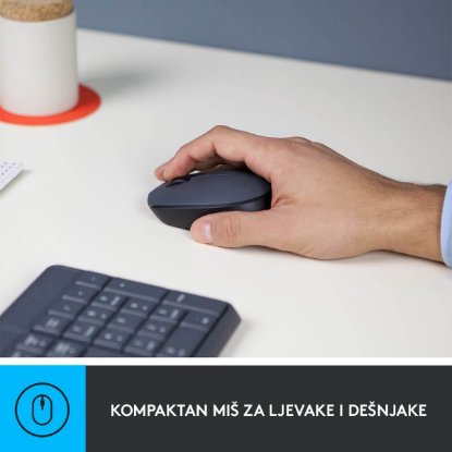 Tipkovnica + miška LOGITECH MK235 Wireless Desktop, brezžična, siva, USB