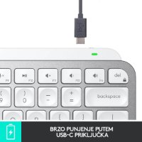 Tipkovnica LOGITECH MX Keys mini, brezžična, BT, srebrna