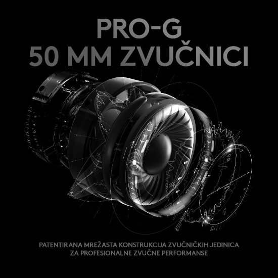slušalke LOGITECH Gaming G PRO X, 7.1, črne