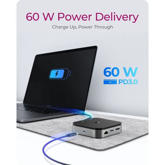 Priklopna postaja ICY BOX IB-DK408-C41, USB-C 4 na 1x DP, 1x HDMI, LAN, 2x USB-A, USB-C PD 60W, audio