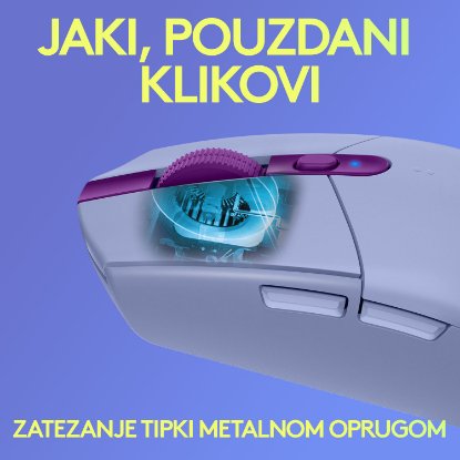 Miška LOGITECH Gaming G305 Lightspeed, bežični, optički, 12000dpi, lilac, USB