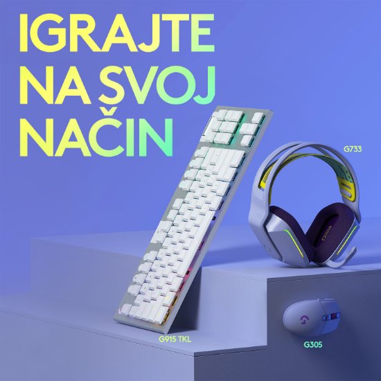 Miška LOGITECH Gaming G305 Lightspeed, bežični, optički, 12000dpi, lilac, USB