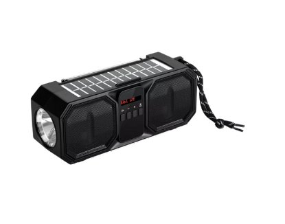 Zvočnik DENVER BTG-158, 80 W, BT, FM, MP3, USB, SD mikro, s solarnim panelom, črn