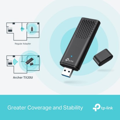 Omrežni adapter TP-LINK Archer TX20U, AX1800, High Gain Dual Band Wi-Fi 6, USB adapter, za brezičnu mrežu