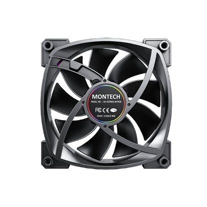 Ventilator MONTECH AX120 PWM, 120mm, 1600 okr/min, RGB, črni