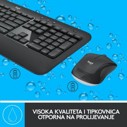 Tipkovnica + miška LOGITECH MK540 Advanced Combo, brezžična, črna, Unifying receiver USB