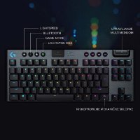 Tipkovnica LOGITECH Gaming G915 TKL Tenkeyless Lightspeed Linear, RGB, mehanička, brezžična, UK Layout, USB, črna