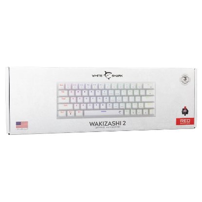 Tipkovnica WHITE SHARK GK-002211V2 Wakizashi-2, RGB, crveni switch, mehanička, US/HR,  bela