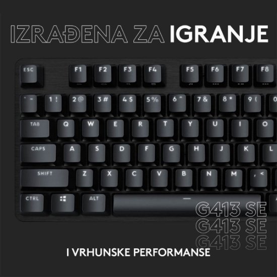 Tipkovnica LOGITECH Gaming G413 SE, mehanička, črna, USB, US layout