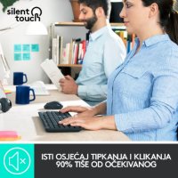 Tipkovnica + miška LOGITECH MK295 Silent Wireless Combo, brezžična, črna, USB