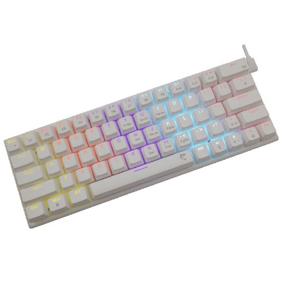 Tipkovnica WHITE SHARK GK-002212V2 Wakizashi-2, RGB, rdeči switch, mehanska, UK/HR, bela