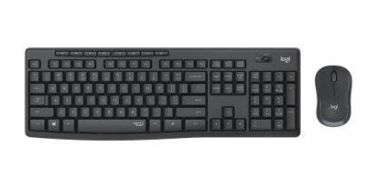 Tipkovnica + miška LOGITECH MK295 Silent Wireless Combo, brezžična, črna, USB