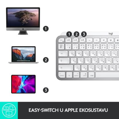 Tipkovnica LOGITECH MX Keys mini za Apple, brezžična, BT, srebrna